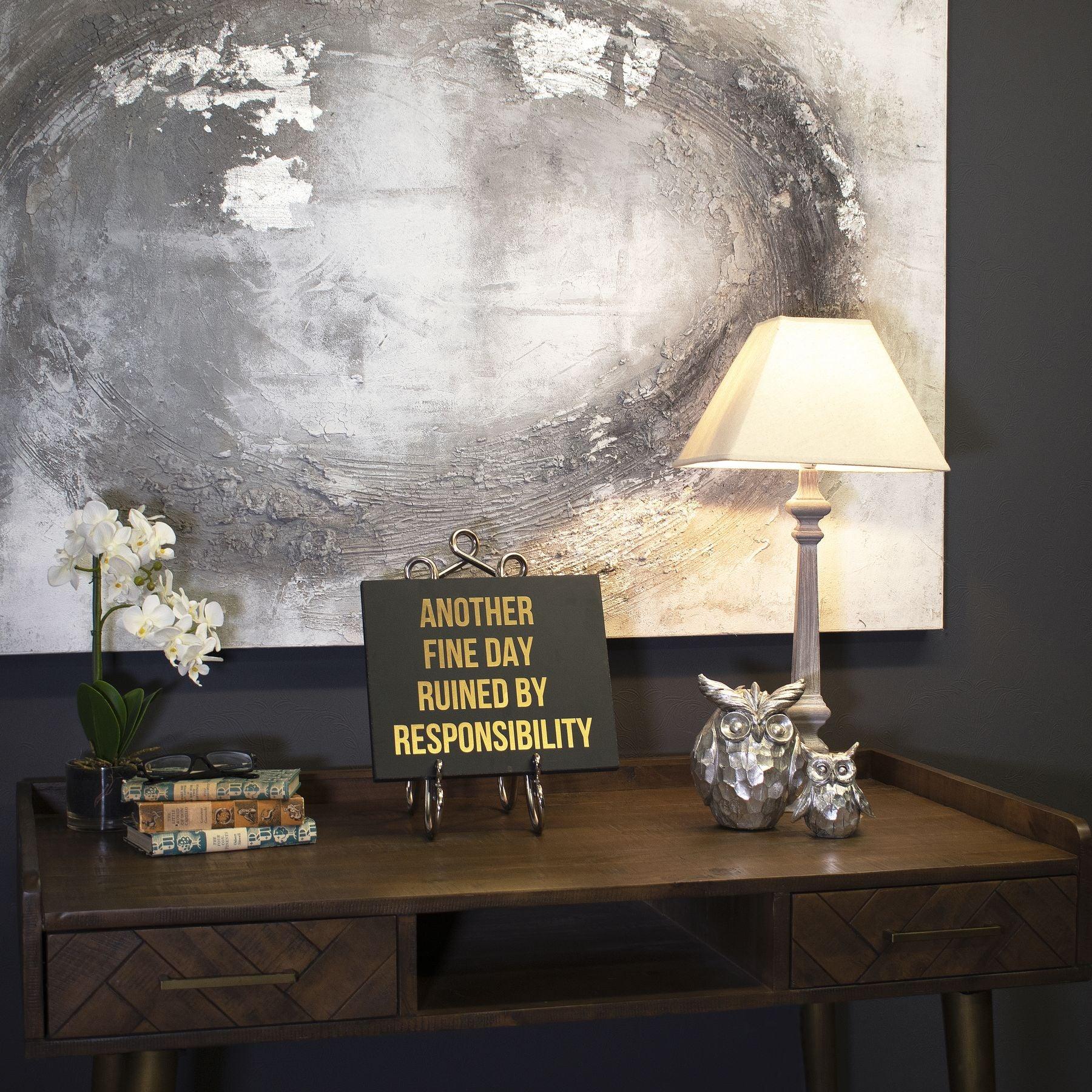 Otis The Large Silver Ceramic Owl - Eudemonia Home Goods