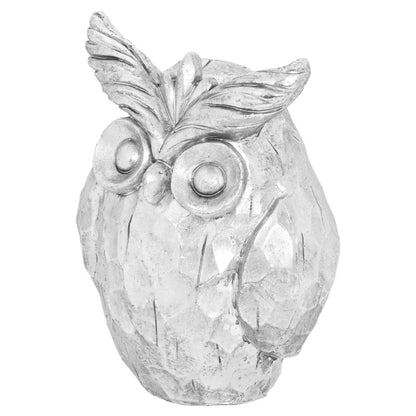 Otis The Large Silver Ceramic Owl - Eudemonia Home Goods