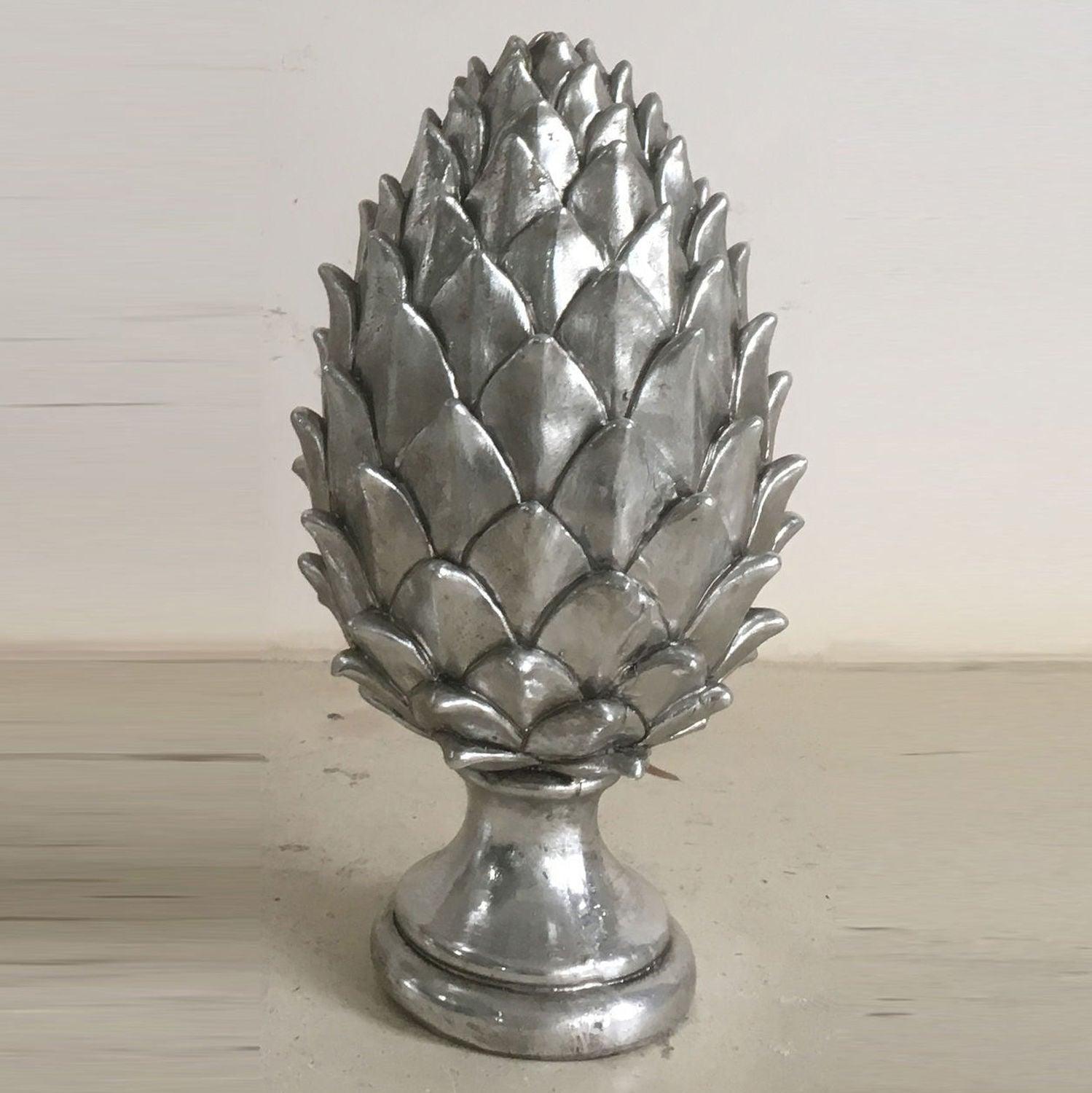 Tall Silver Pinecone Finial - Eudemonia Home Goods