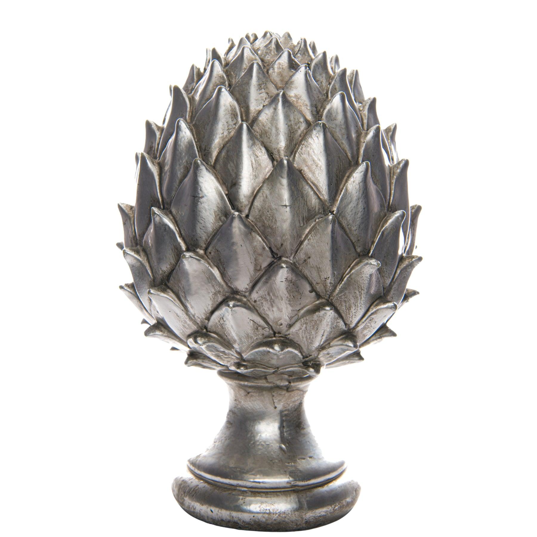 Large Silver Pinecone Finial - Eudemonia Home Goods