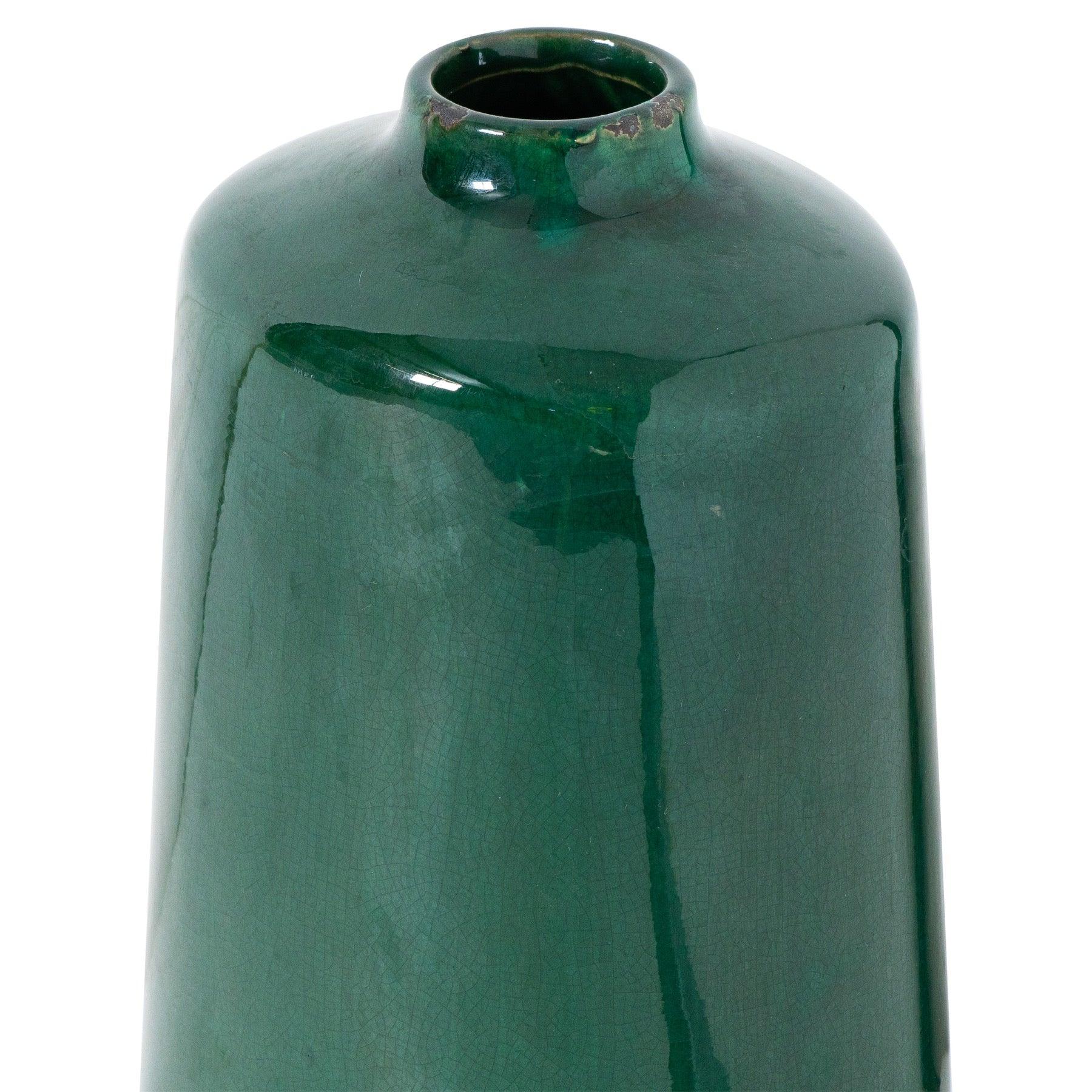 Garda Emerald Glazed Liv Vase - Eudemonia Home Goods