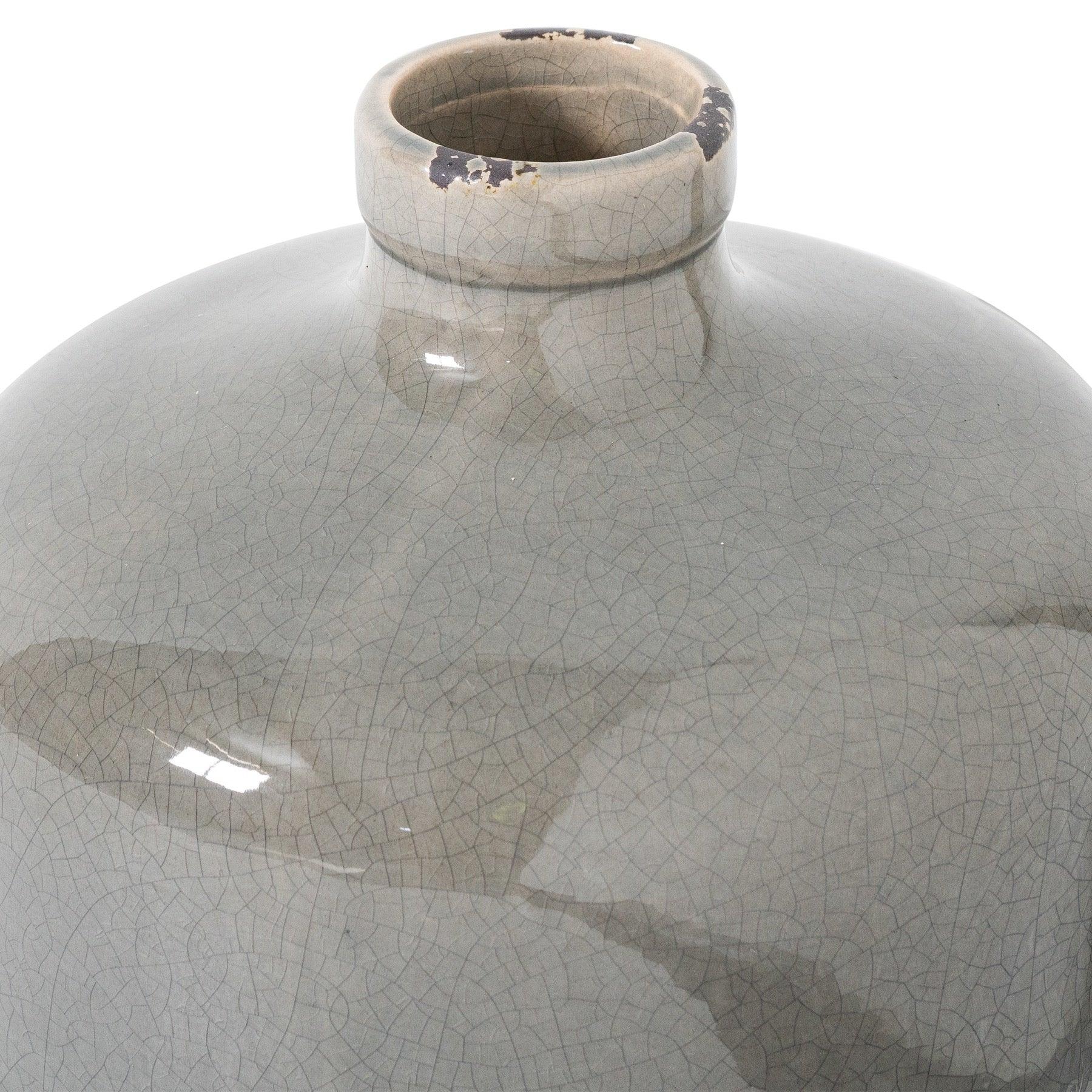 Garda Grey Glazed Eve Vase - Eudemonia Home Goods