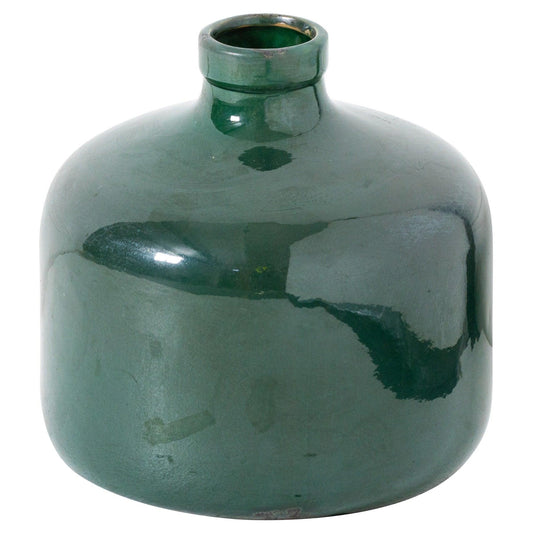 Garda Emerald Glazed Eve Vase - Eudemonia Home Goods