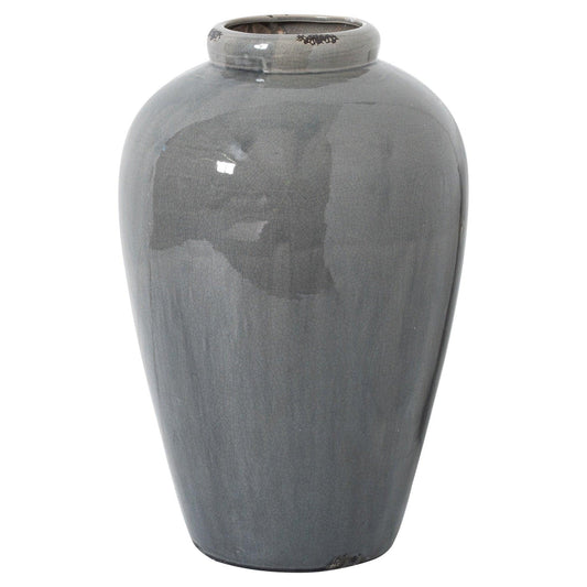 Garda Grey Glazed Tall Juniper Vase - Eudemonia Home Goods