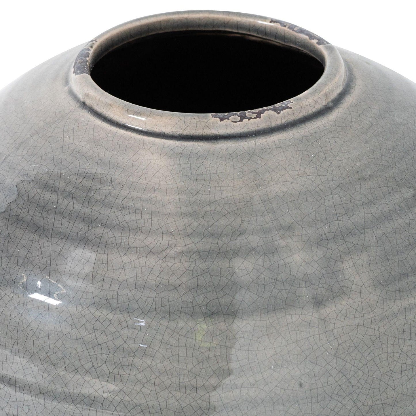 Garda Grey Glazed Tiber Vase - Eudemonia Home Goods