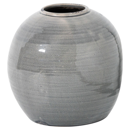 Garda Grey Glazed Tiber Vase - Eudemonia Home Goods