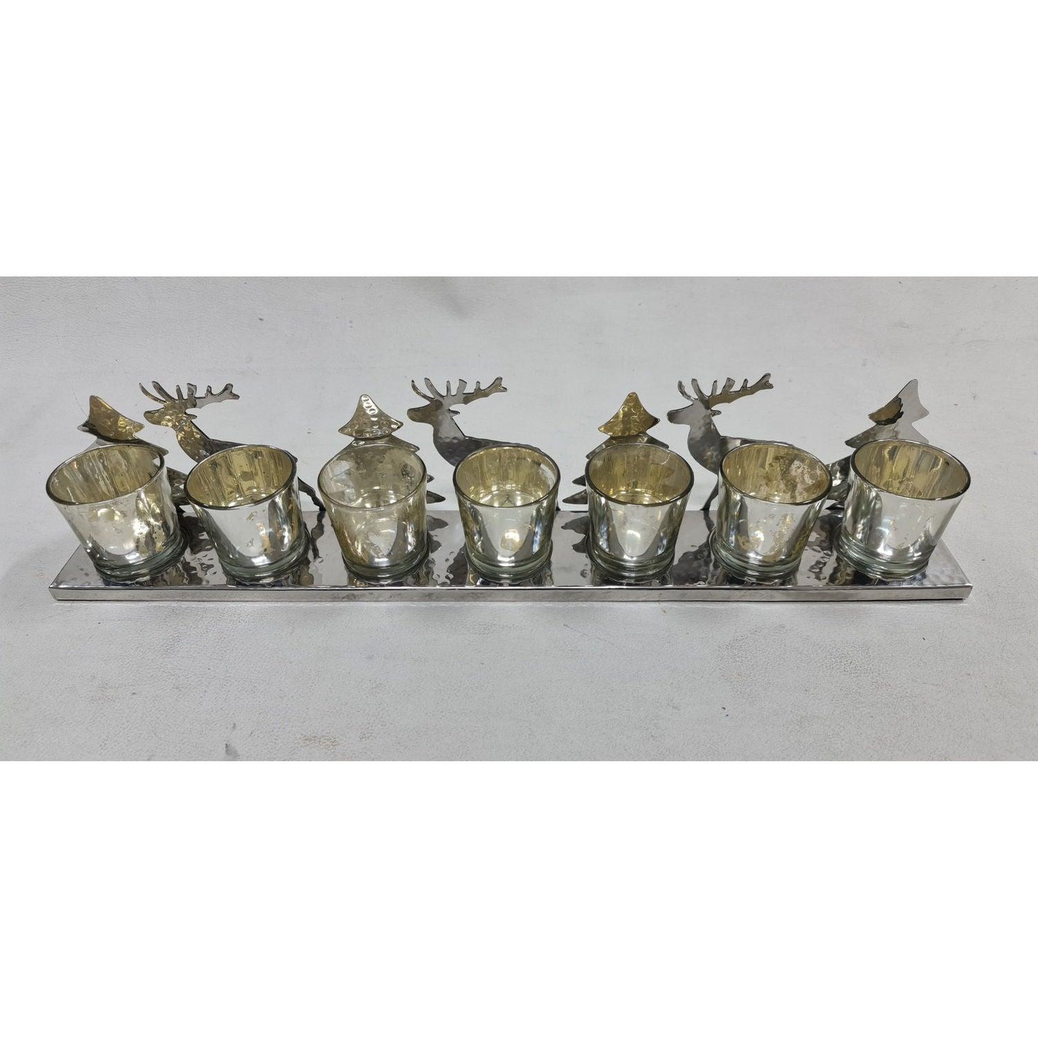 Silver Seven Tealight Holder - Eudemonia Home Goods