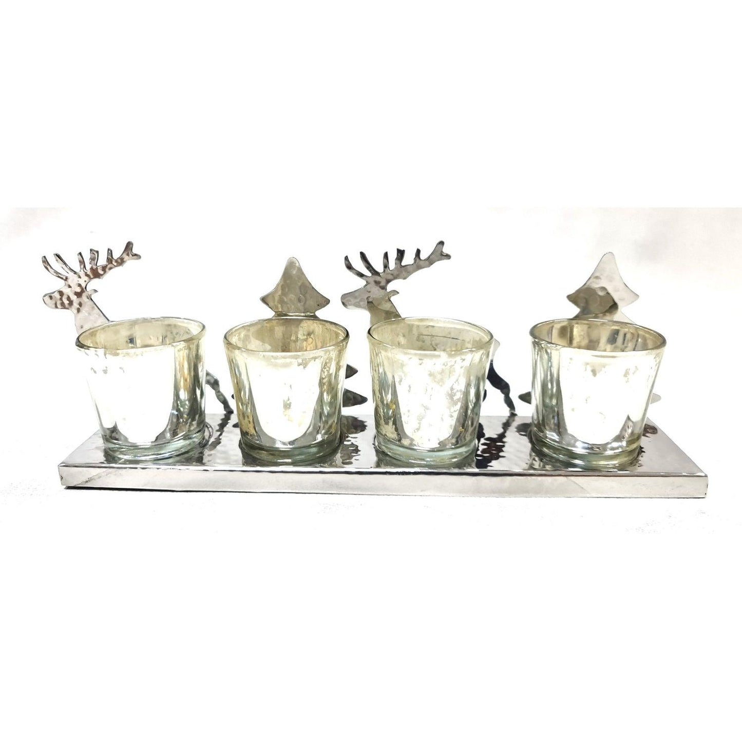 Silver Four Tealight Holder - Eudemonia Home Goods