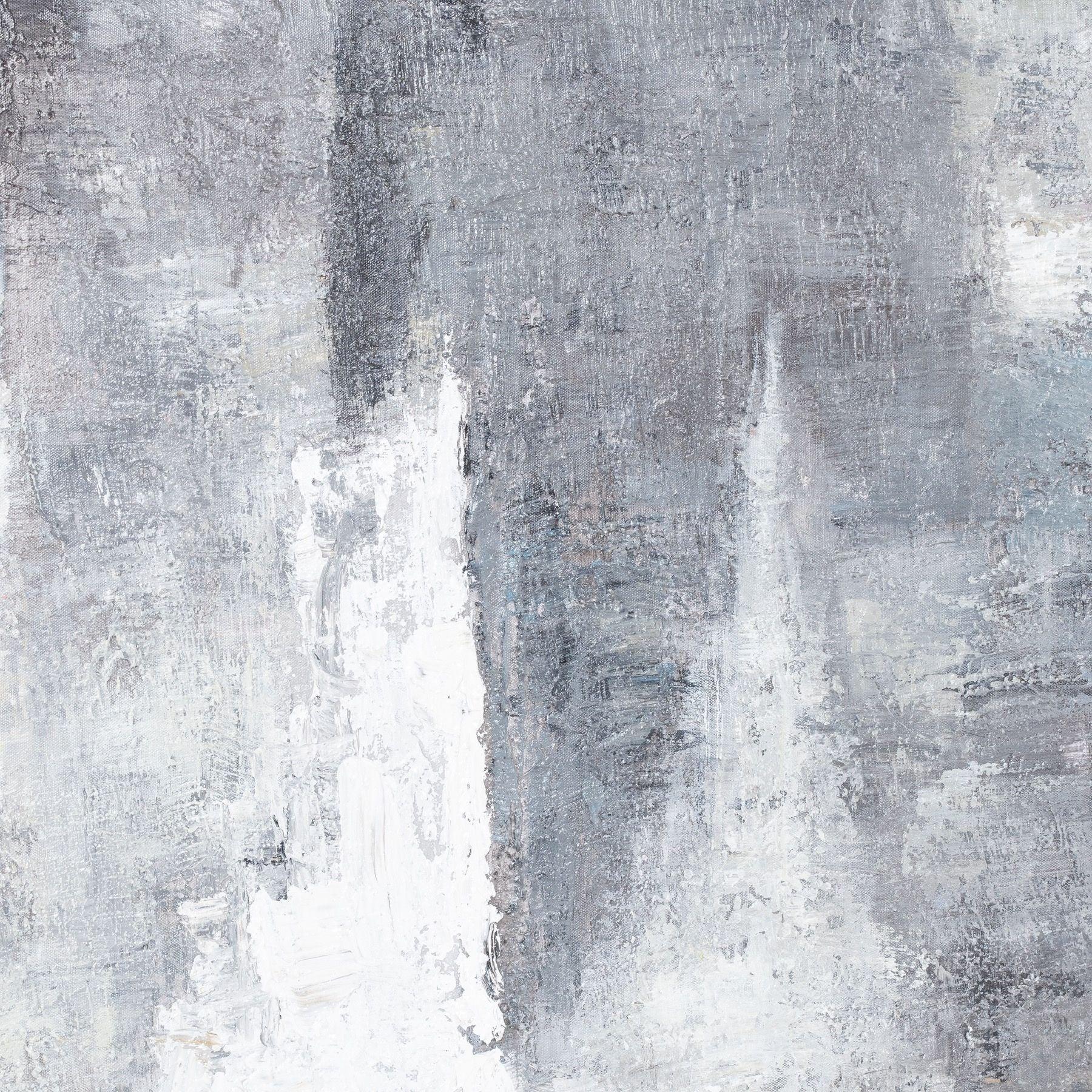 Hand Painted Black And White Layered AbstrACTIVE Painting - Eudemonia Home Goods