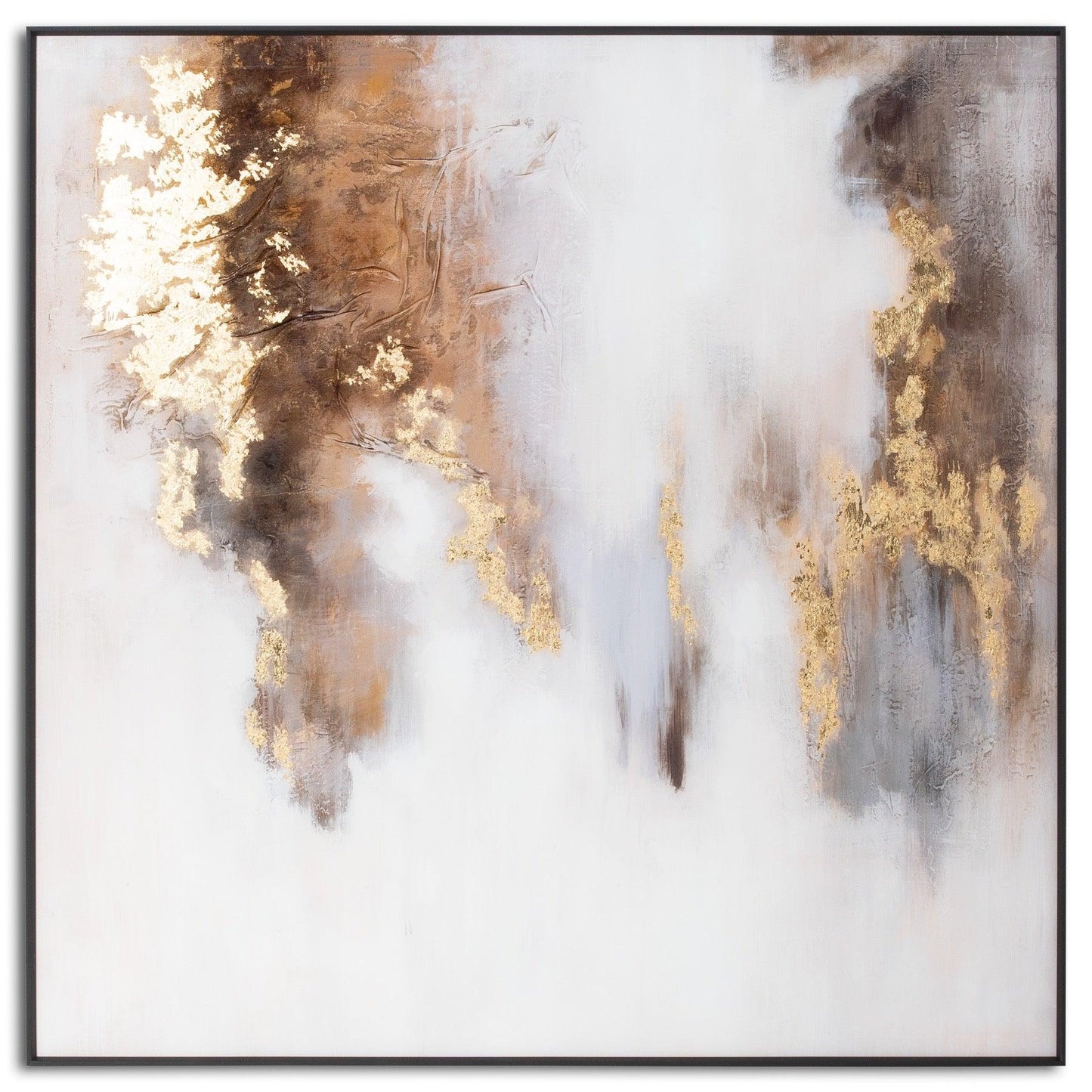 Metallic Soft AbstrACTIVE Glass Image In Gold Frame - Eudemonia Home Goods