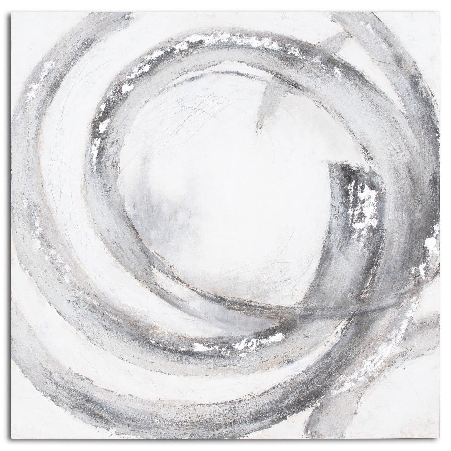 Galaxy Silver And Grey Hand Painted Canvas - Eudemonia Home Goods