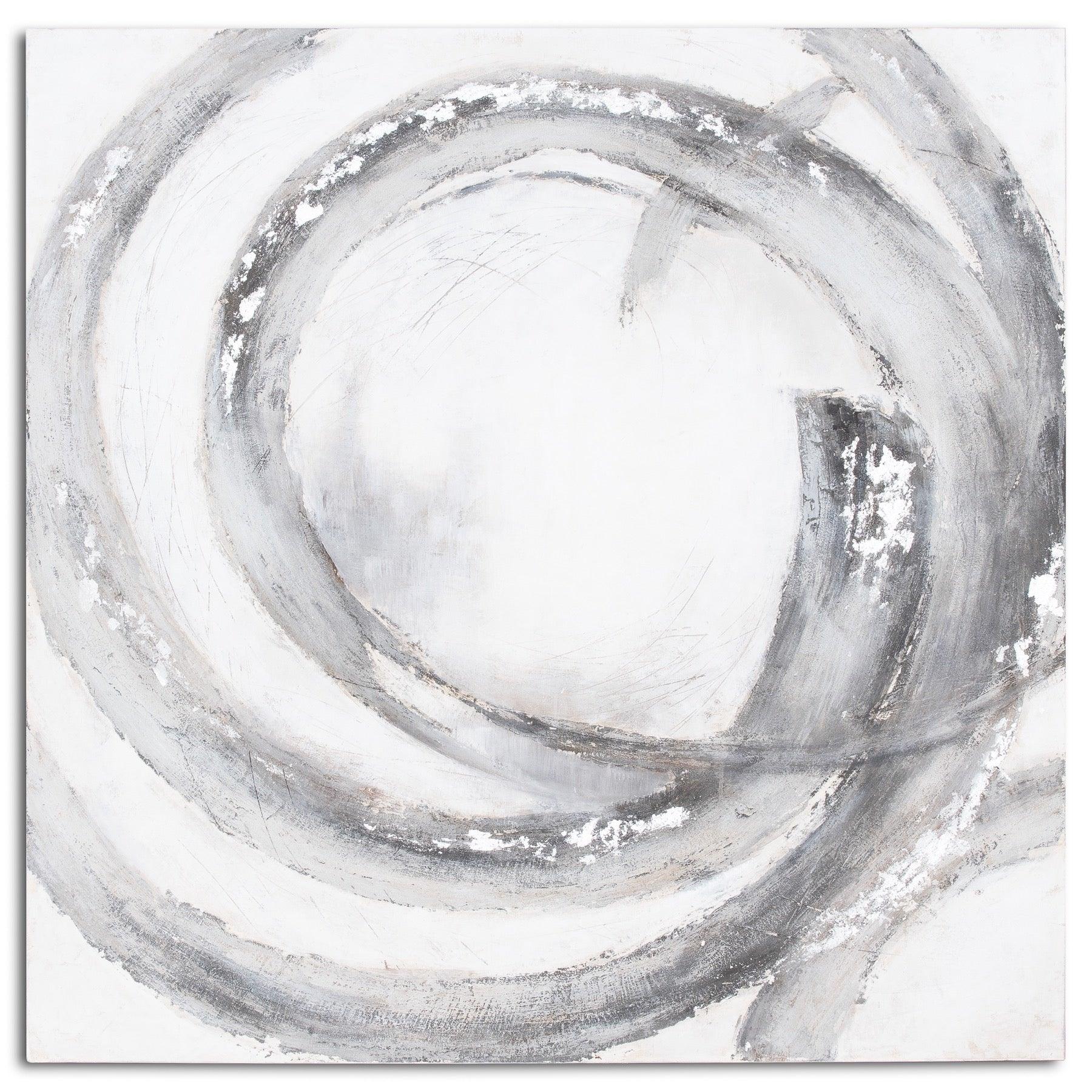 Galaxy Silver And Grey Hand Painted Canvas - Eudemonia Home Goods