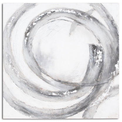 Galaxy Silver And Grey Hand Painted Canvas - Eudemonia Home Goods