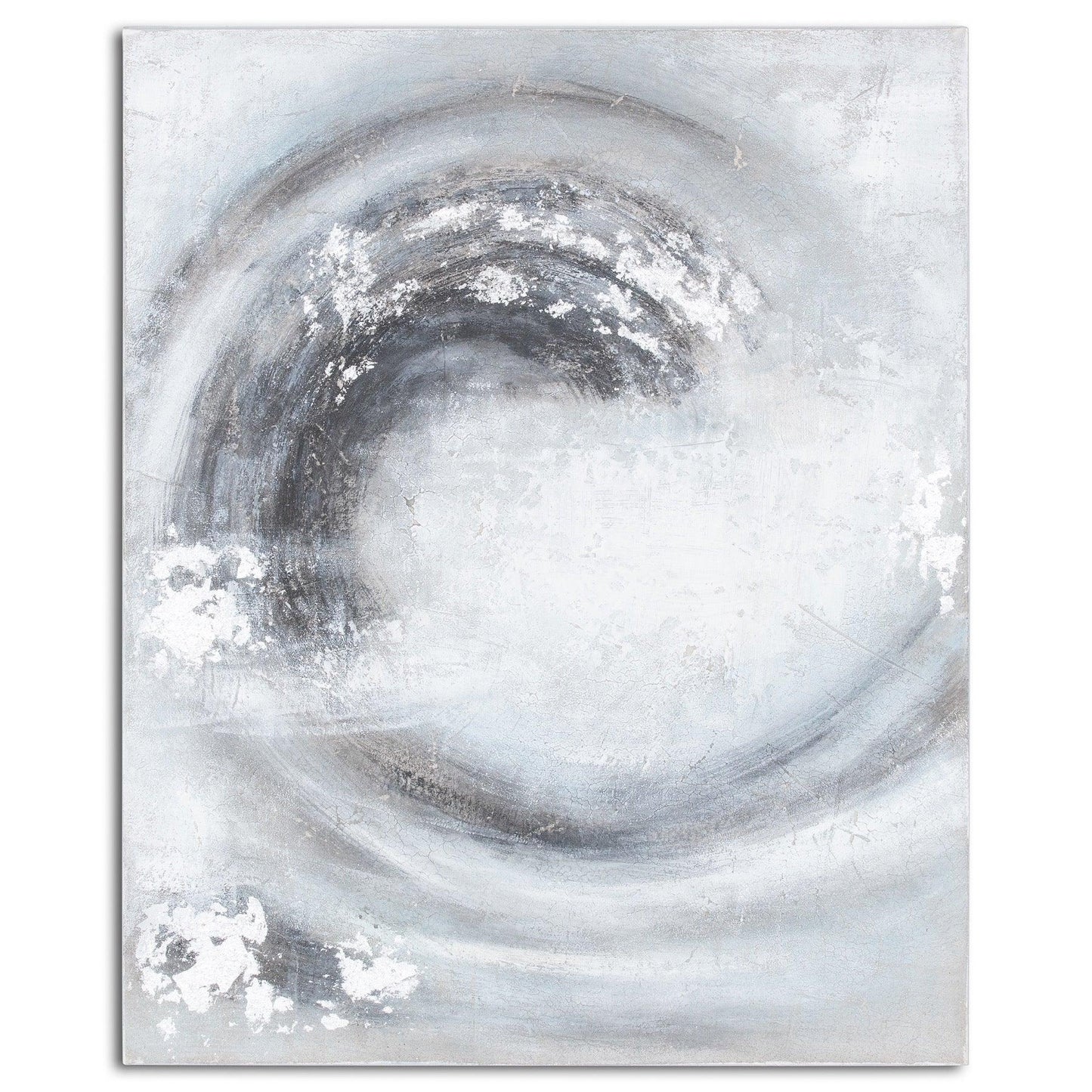 Sierra Silver And Grey Hand Painted Canvas - Eudemonia Home Goods