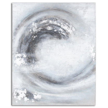 Sierra Silver And Grey Hand Painted Canvas - Eudemonia Home Goods
