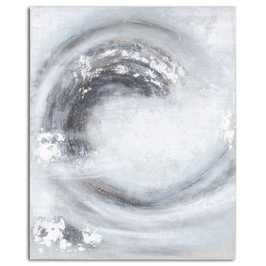 Sierra Silver And Grey Hand Painted Canvas - Eudemonia Home Goods