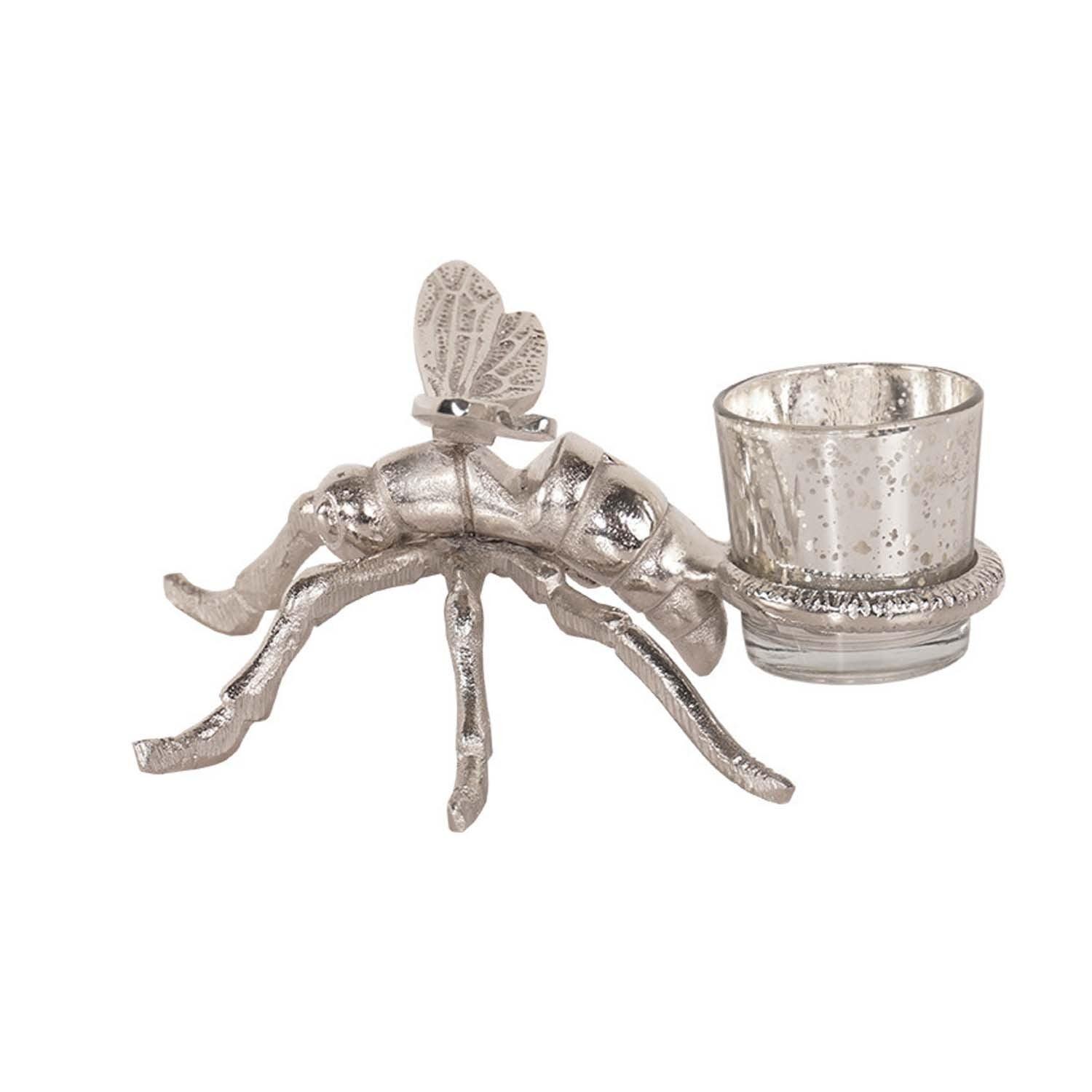 Silver Dragonfly Tealight Holder - Eudemonia Home Goods