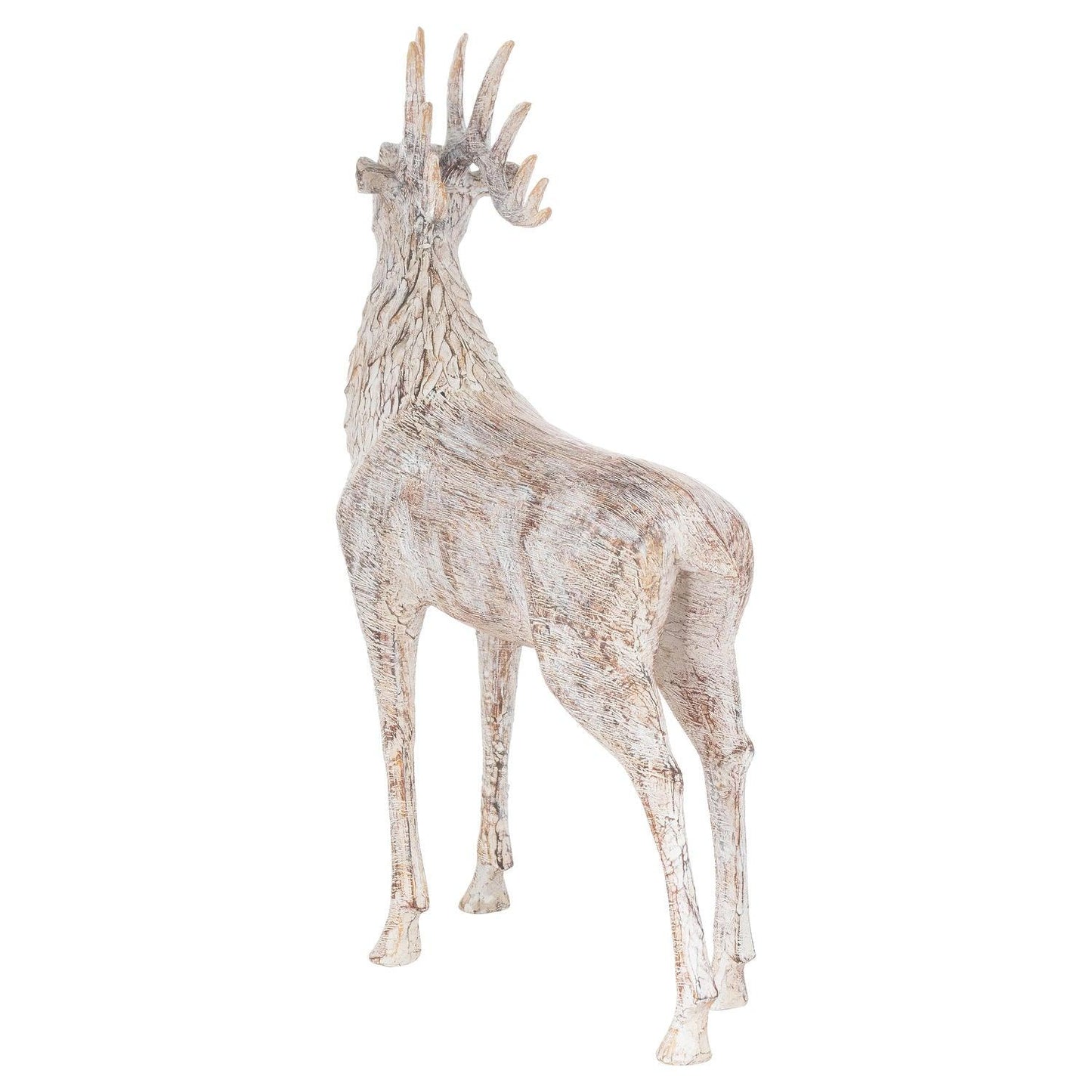 Carved Wood Effect Stag - Eudemonia Home Goods