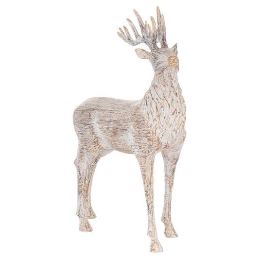 Carved Wood Effect Stag - Eudemonia Home Goods