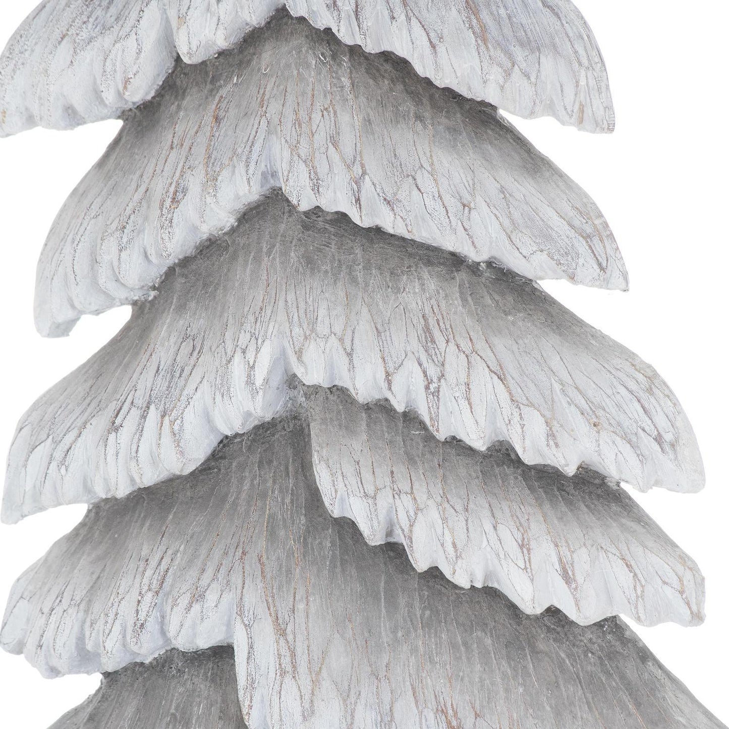 Carved Wood Effect Grey Tall Snowy Tree - Eudemonia Home Goods