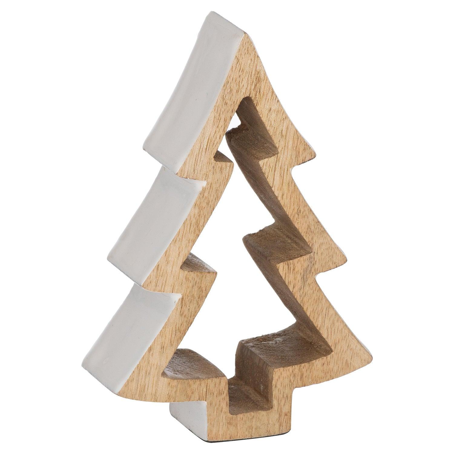 The Noel Collection Snowy Standing Small Wooden Tree - Eudemonia Home Goods