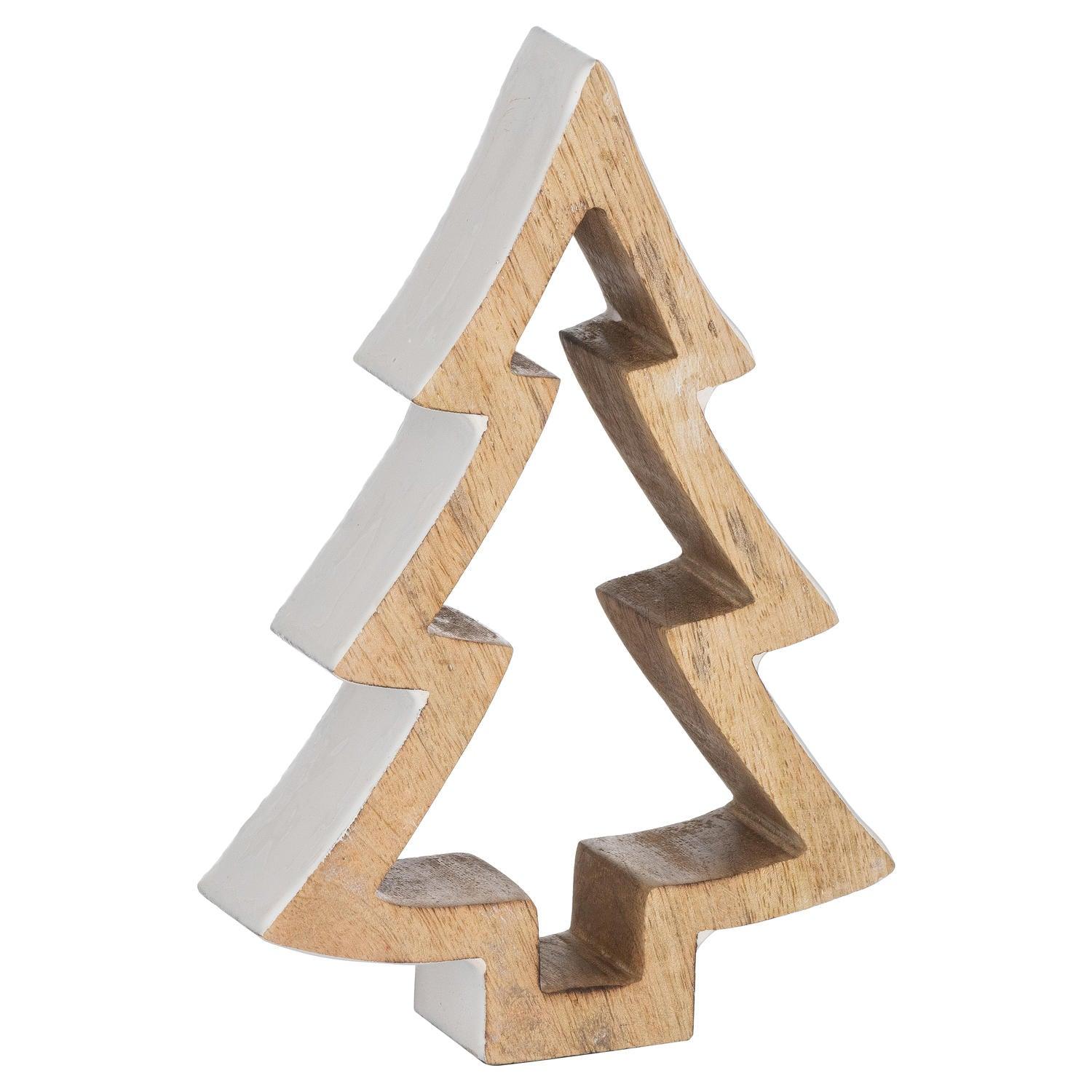 The Noel Collection Snowy Standing Wooden Tree - Eudemonia Home Goods