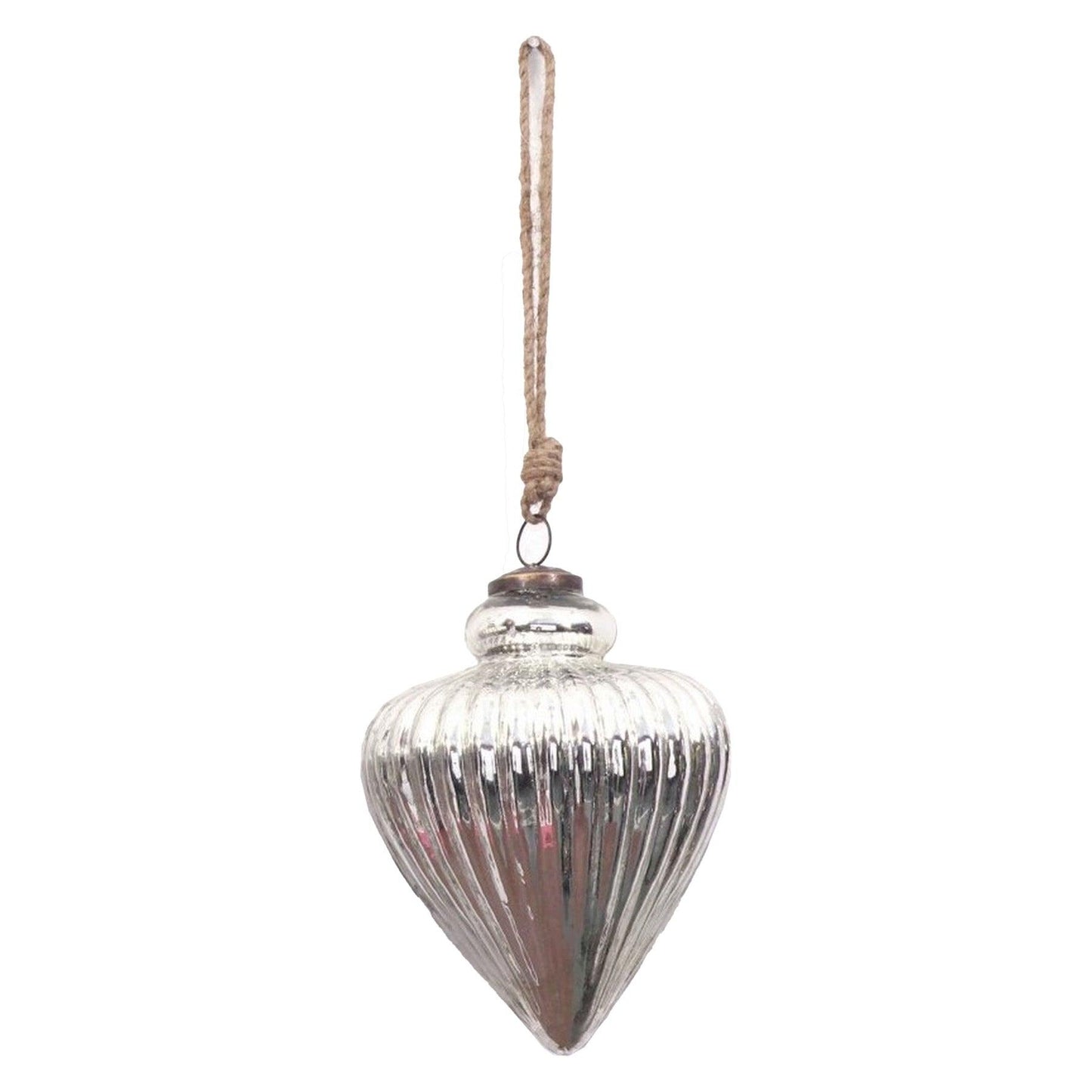 The Noel Collection Antique Silver Vallupe Bauble - Eudemonia Home Goods