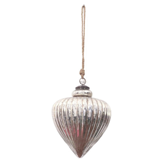 The Noel Collection Antique Silver Large Vallupe Bauble - Eudemonia Home Goods