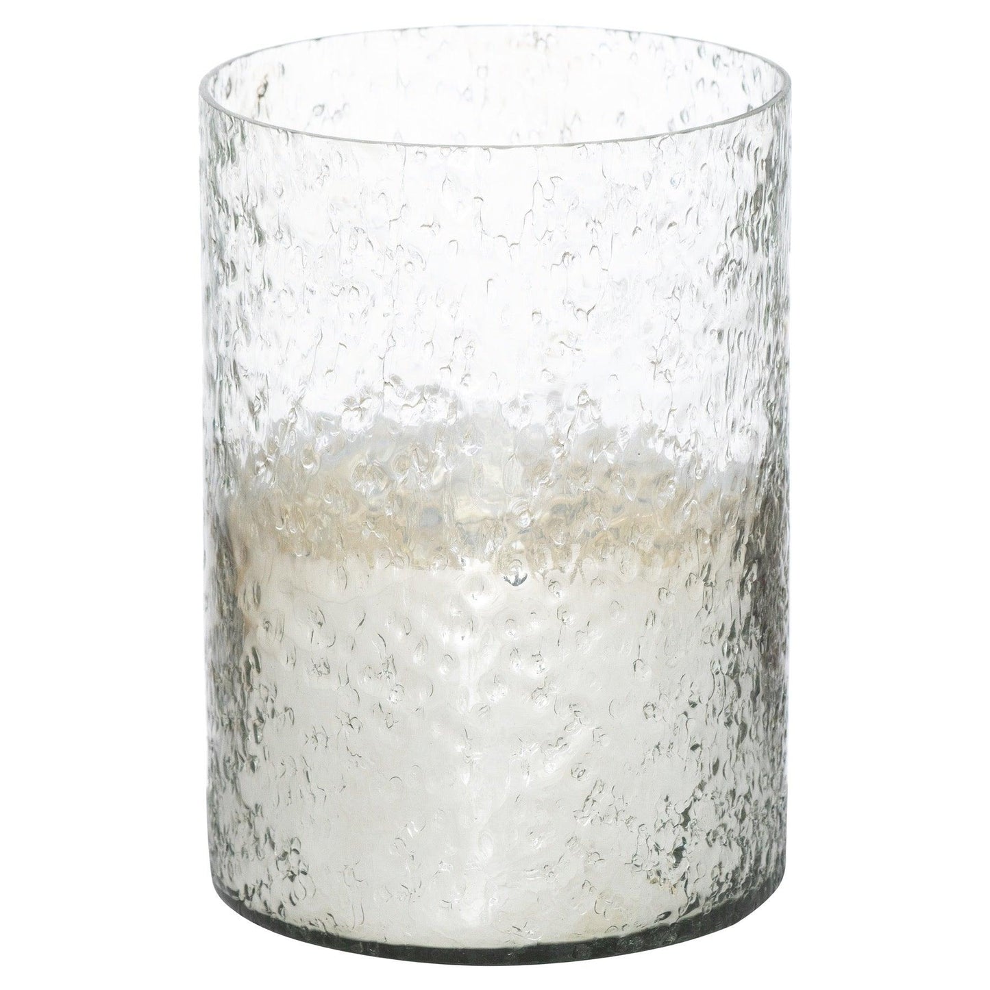 Lustre Silver Cylindrical Candle Holder - Eudemonia Home Goods