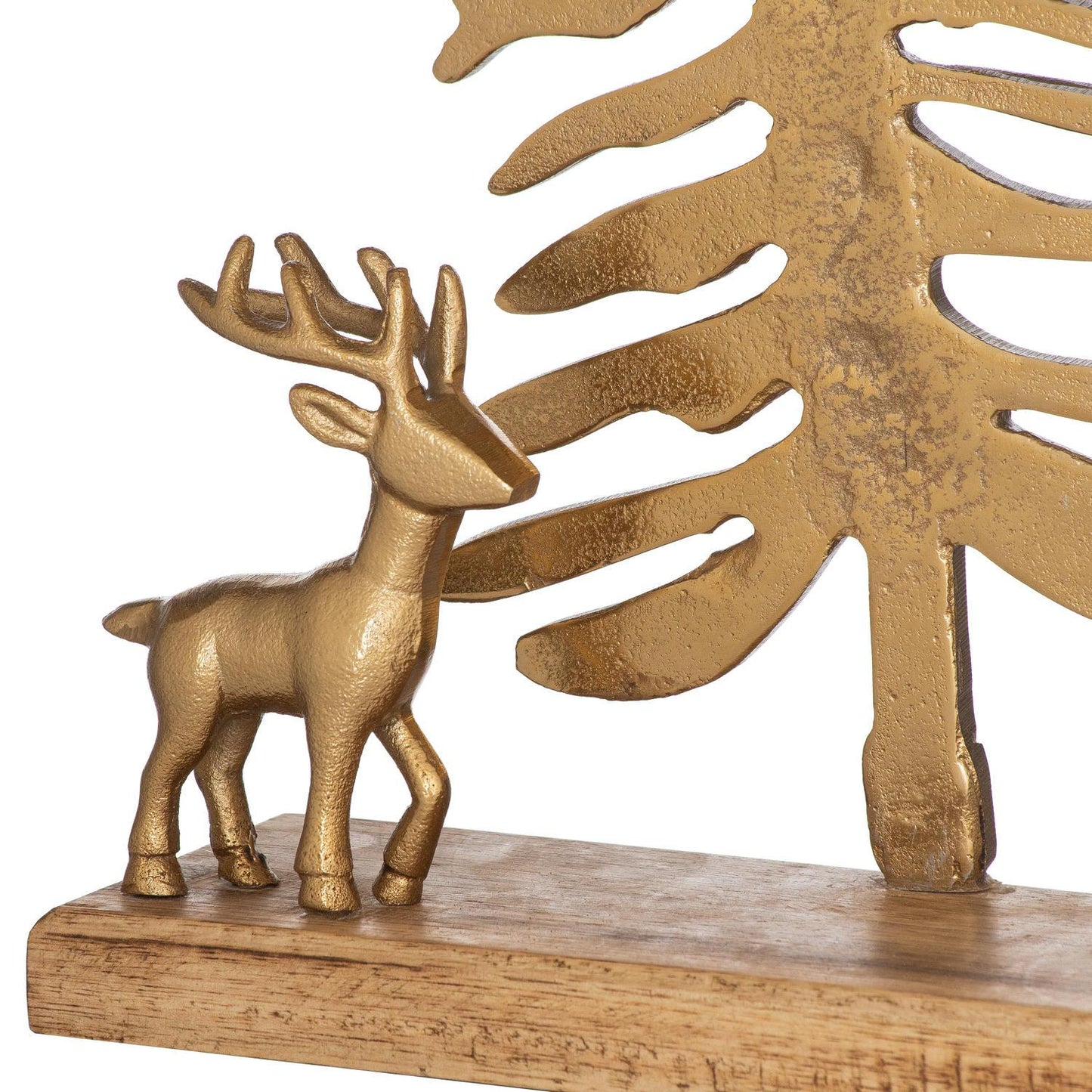 Large Cast Tree And Stag Candle Holder Ornament - Eudemonia Home Goods