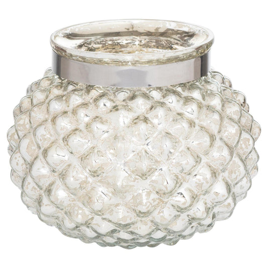 The Lustre Collection Silver Small Combe Candle Holder - Eudemonia Home Goods