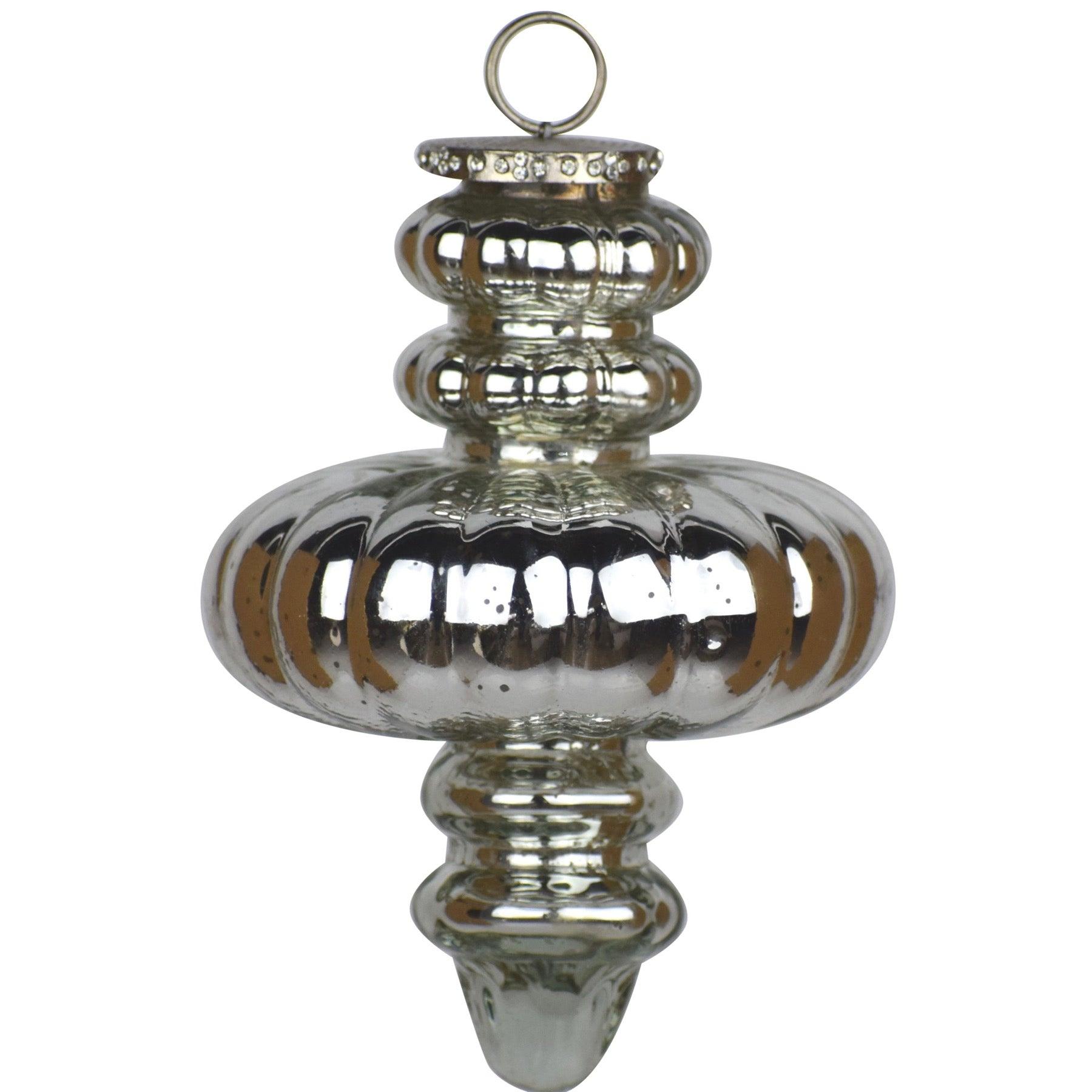 The Noel Collection Silver Large Fluted Bauble - Eudemonia Home Goods