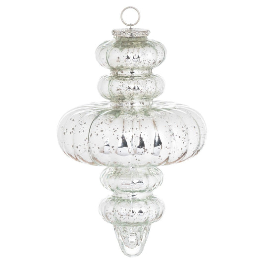 The Noel Collection Silver Fluted Statement Bauble - Eudemonia Home Goods