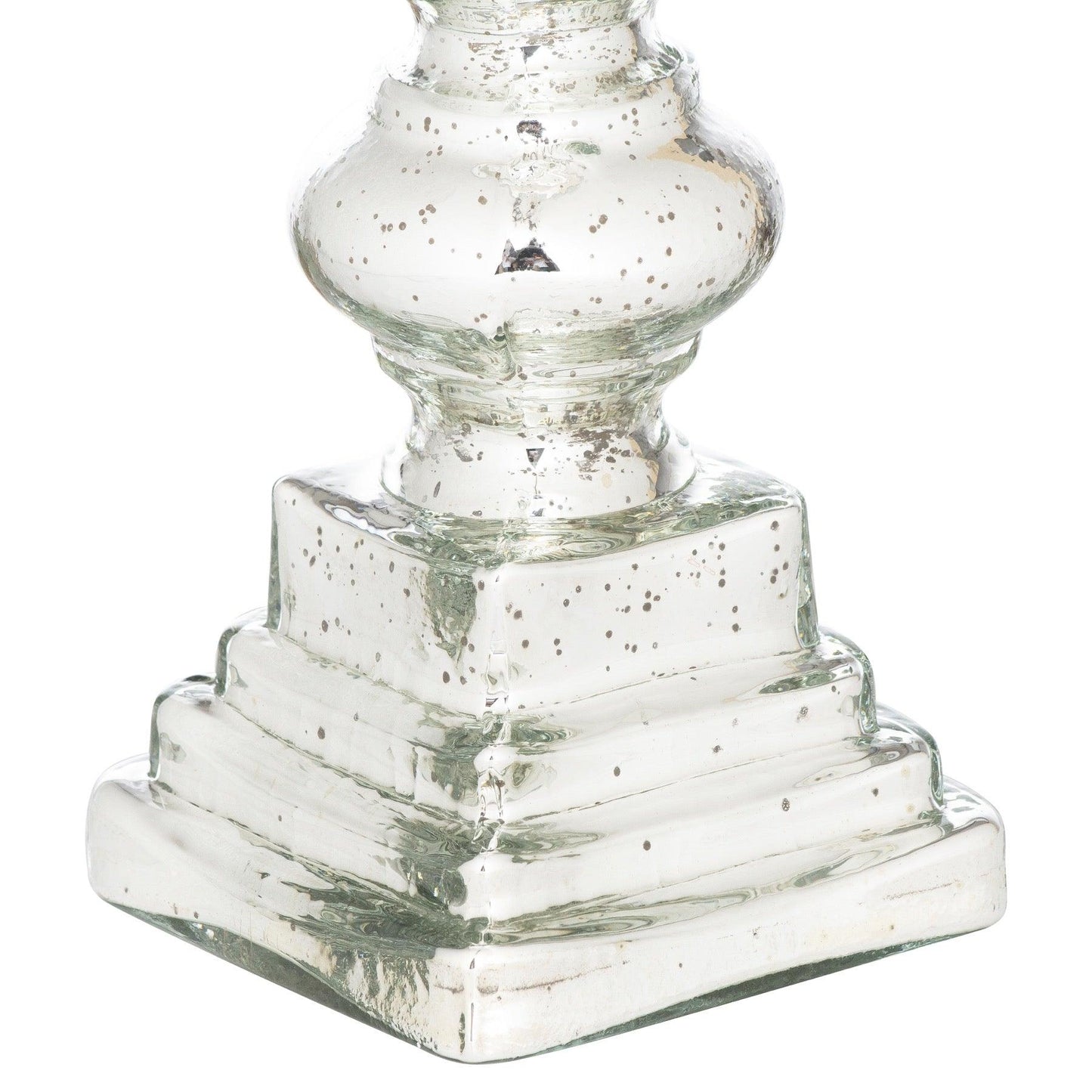 Mercury Effect Glass Top Tall Candle Pillar Holder - Eudemonia Home Goods