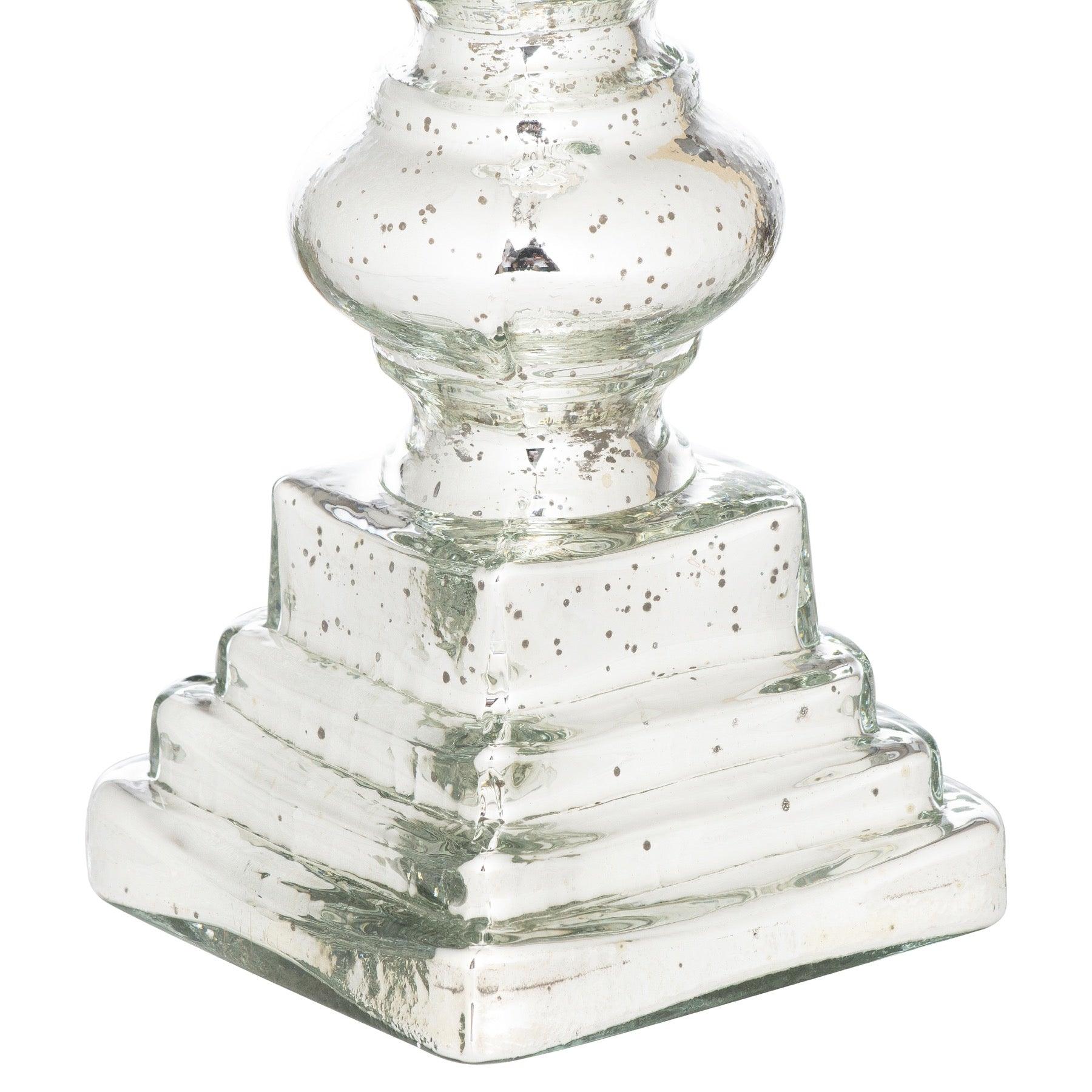 Mercury Effect Glass Top Tall Candle Pillar Holder - Eudemonia Home Goods