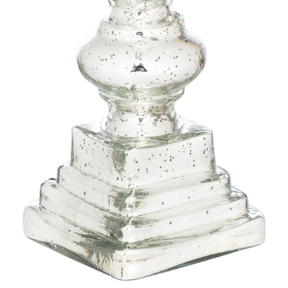 Mercury Effect Glass Top Tall Candle Pillar Holder - Eudemonia Home Goods