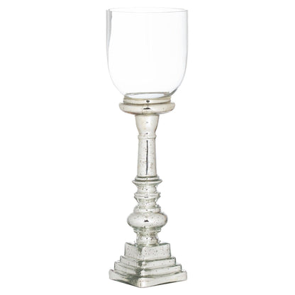 Mercury Effect Glass Top Tall Candle Pillar Holder - Eudemonia Home Goods