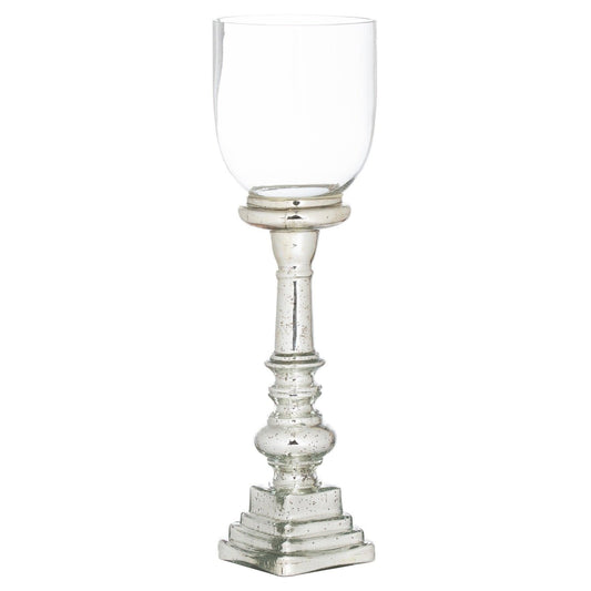 Mercury Effect Glass Top Tall Candle Pillar Holder - Eudemonia Home Goods