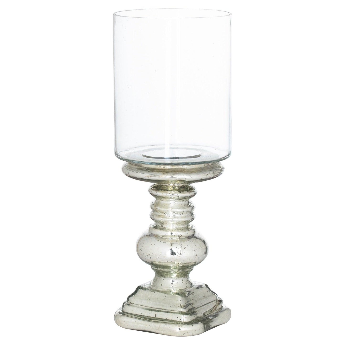 Mercury Effect Base Glass Top Squat Candle Pillar Holder - Eudemonia Home Goods