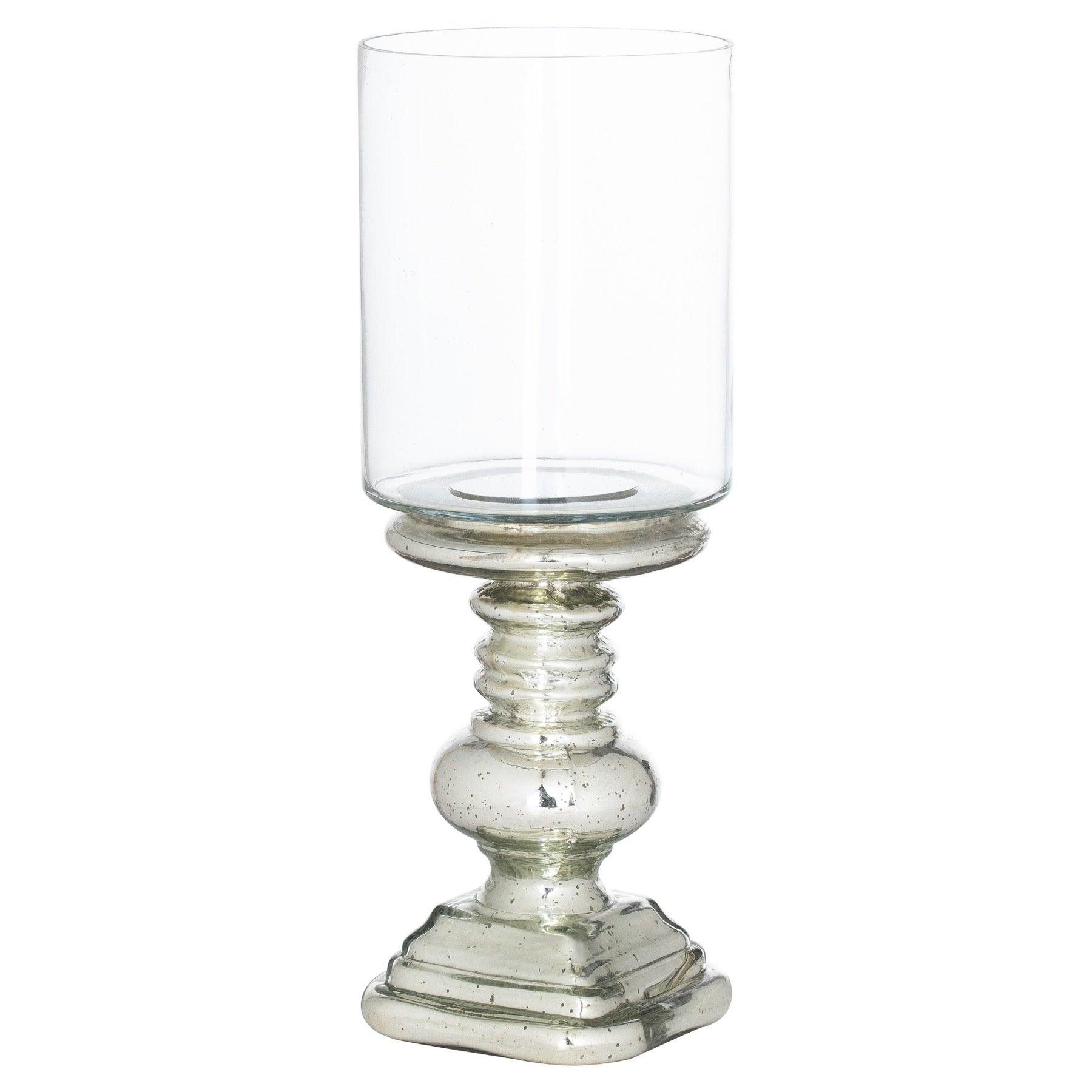 Mercury Effect Base Glass Top Squat Candle Pillar Holder - Eudemonia Home Goods