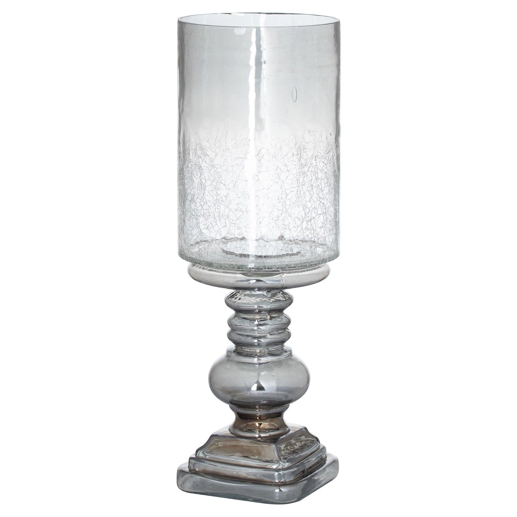 Smoked Midnight Glass Candle Holder - Eudemonia Home Goods