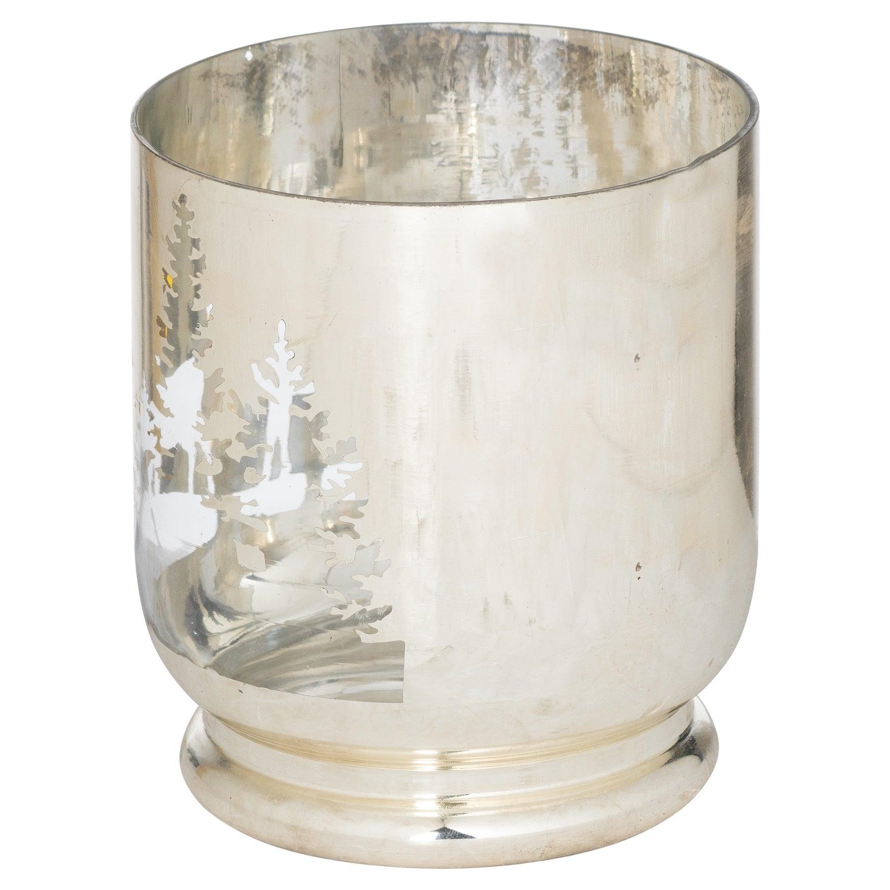 The Noel Collection Silver Forest Medium Candle Holder - Eudemonia Home Goods