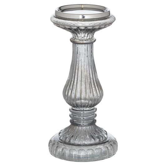 Smoked Midnight Medium Candle Pillar - Eudemonia Home Goods