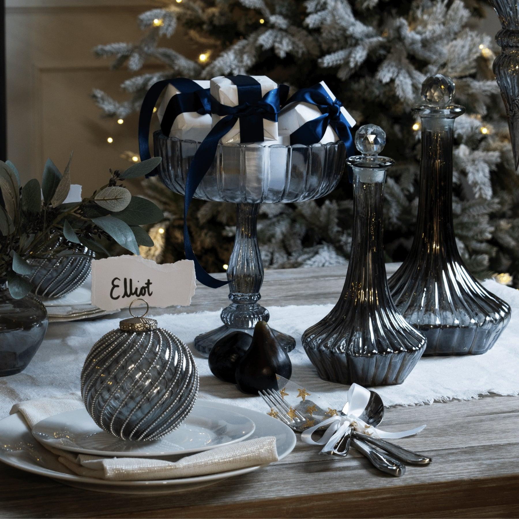 The Noel Collection Smoked Midnight Swirl Bauble - Eudemonia Home Goods