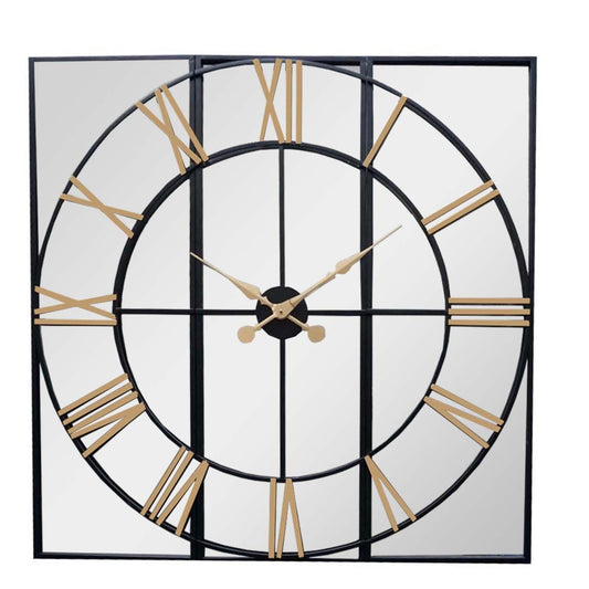 Brooklyn Black And Gold Wall Clock - Eudemonia Home Goods