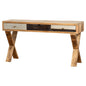 Reclaimed Industrial Console With Cross Leg - Eudemonia Home Goods
