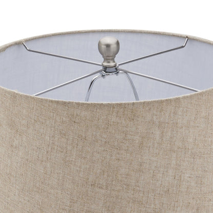 Acantho Grey Ceramic Lamp With Linen Shade - Eudemonia Home Goods