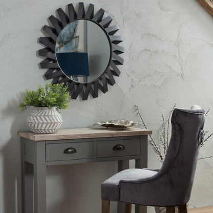 Black Origami Sunburst Mirror - Eudemonia Home Goods
