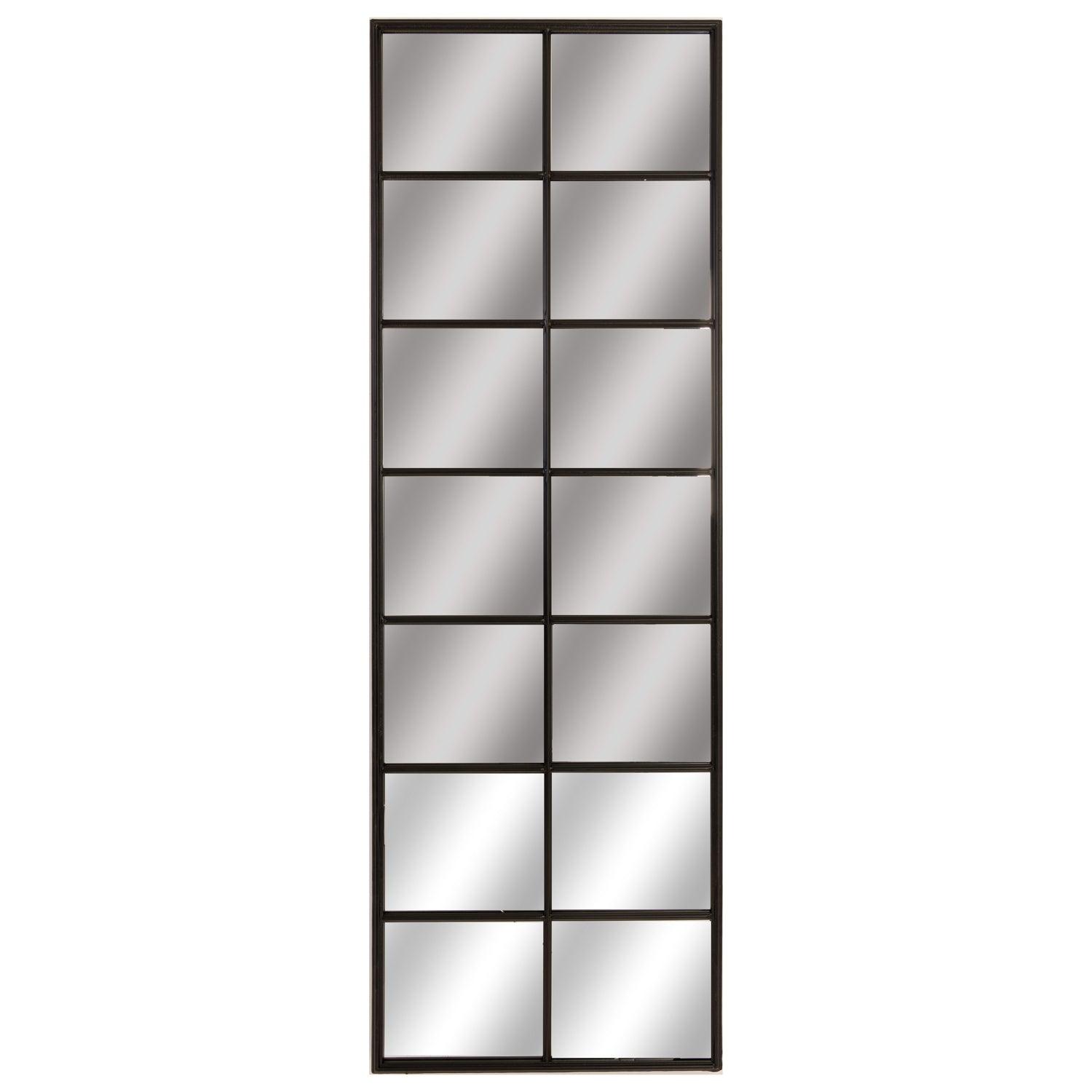 Tall Black Metal Window Mirror - Eudemonia Home Goods