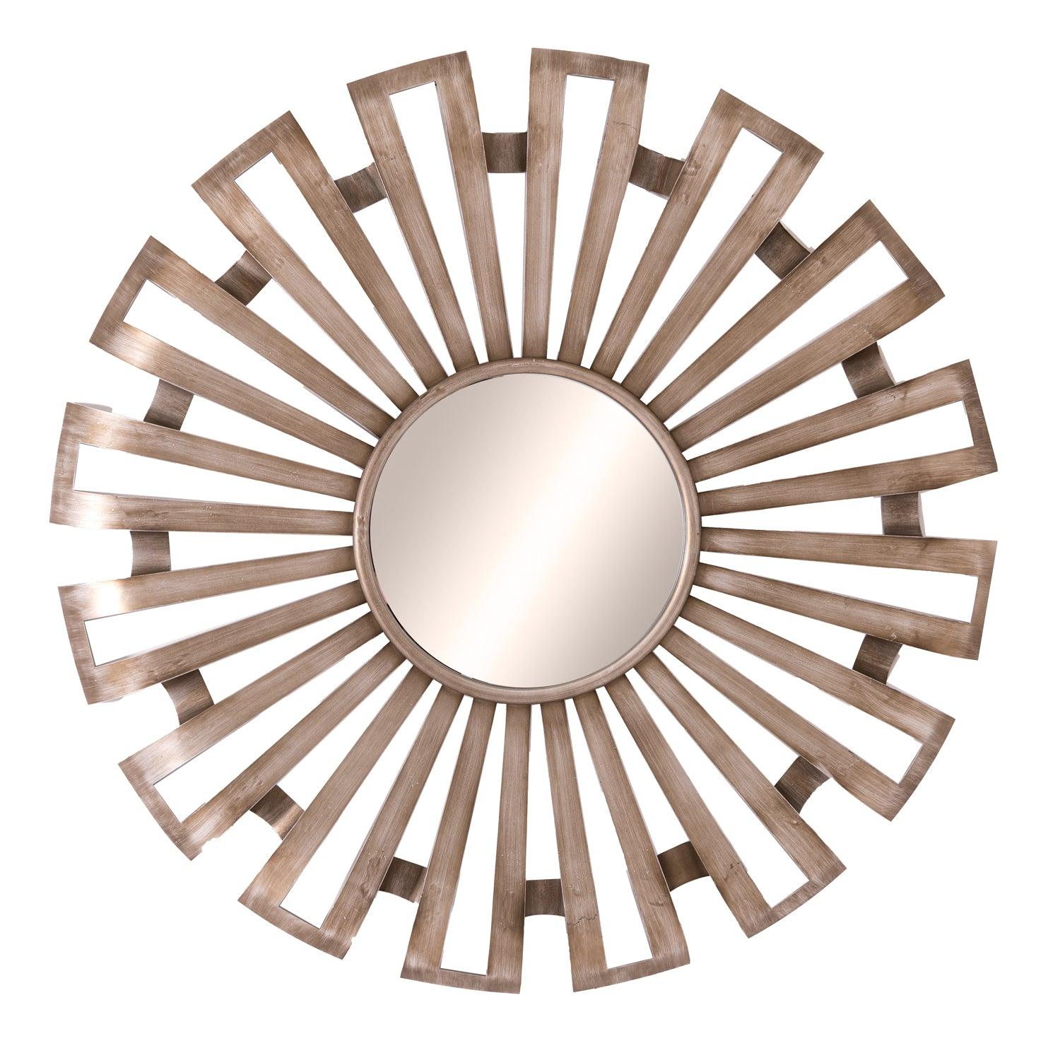 Evi Antique Silver Sunburst Mirror - Eudemonia Home Goods
